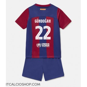 Barcelona Ilkay Gundogan #22 Prima Maglia Bambino 2023-24 Manica Corta (+ Pantaloni corti)